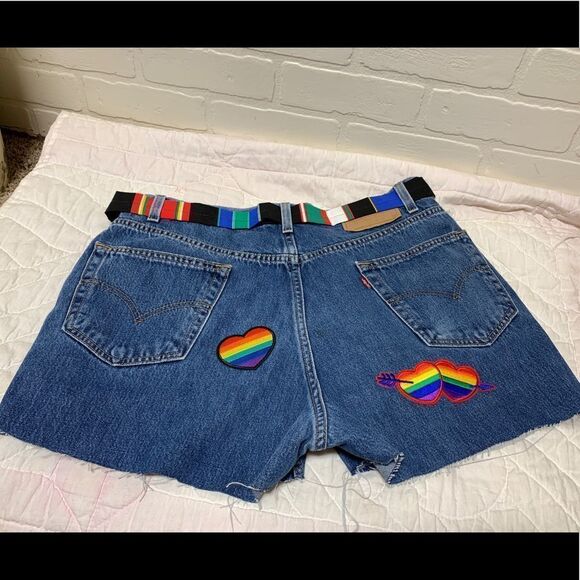 Customized Pride Patchwork Levi’s 100% Cotton Shorts (1023) - Picture 7 of 8